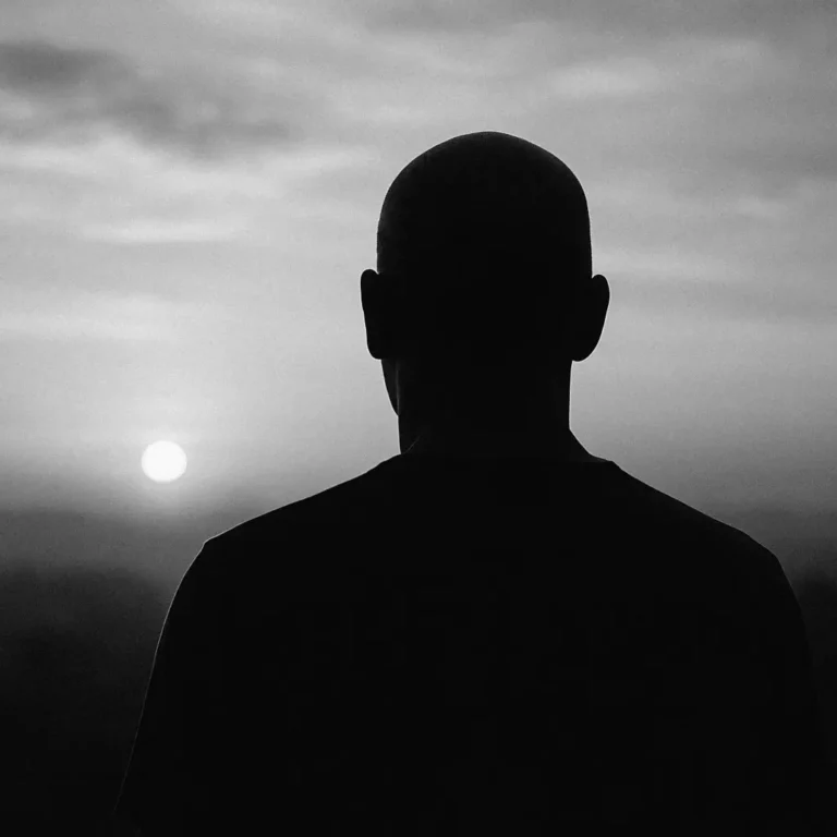 Silueta de un hombre de espaldas mirando el amanecer, símbolo de búsqueda auténtica más allá de la autoayuda mágica